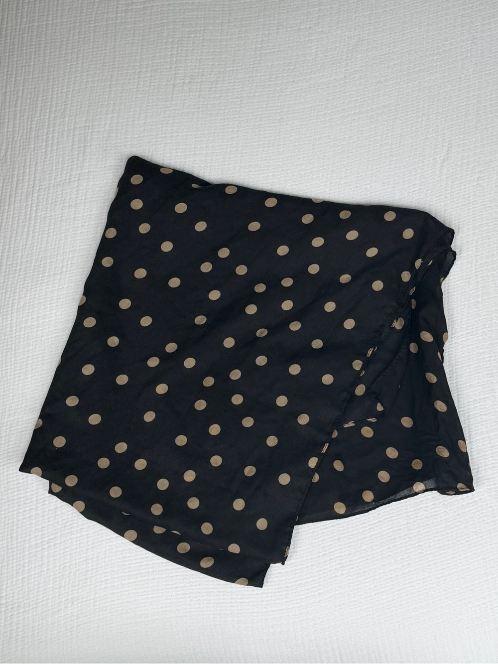 Black and Tan Polkadot Scarf
